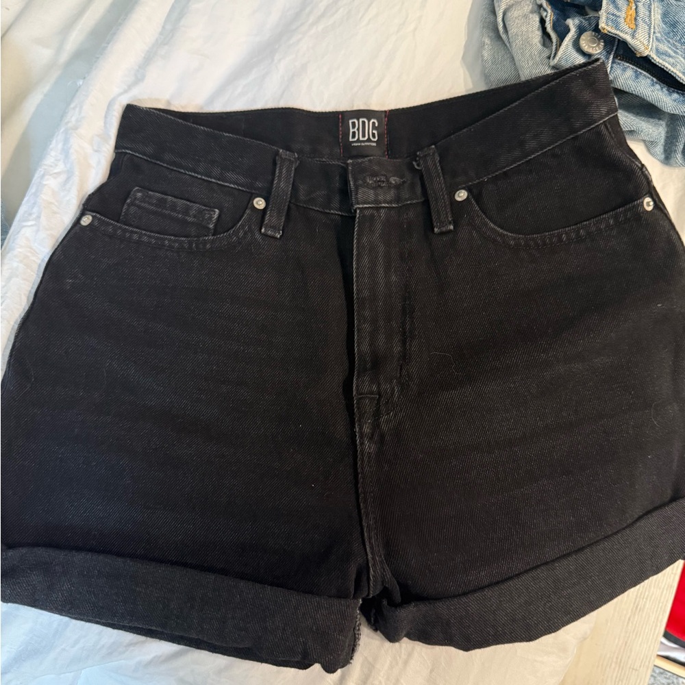 BDG Black Jean Shorts with Rolled Hems